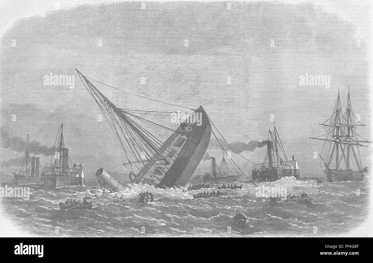 LANCS greco Bouboulina warship relitto, Liverpool 1867. Illustrated London News Foto Stock