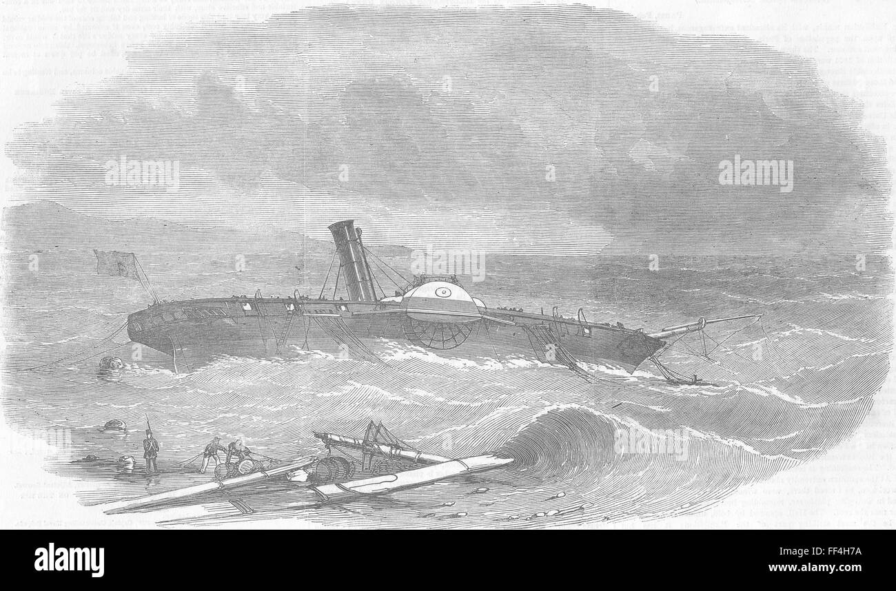 Relitto di Gibilterra di vapore-sloop Hecla 1855. Illustrated London News Foto Stock