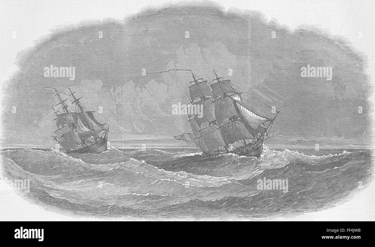 Barche flotta sperimentale Haeton; Arethusa 1851. Illustrated London News Foto Stock