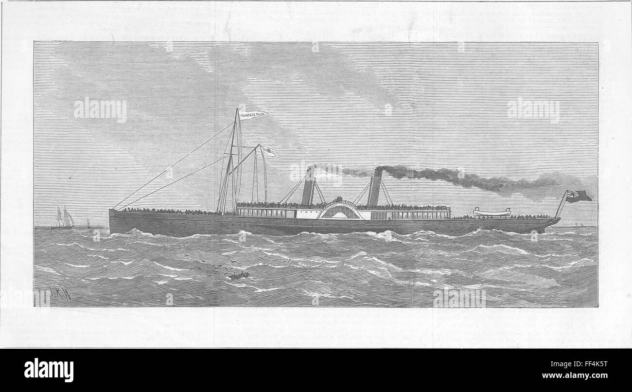 Navi disastro, Thames Saloon barca principessa Alice 1878. Illustrated London News Foto Stock