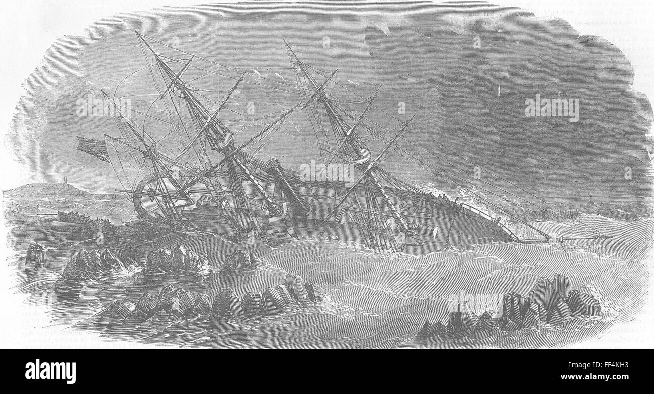 Il Galles Olinda naufragio, Harry Furlong, e di Skerries 1854. Illustrated London News Foto Stock