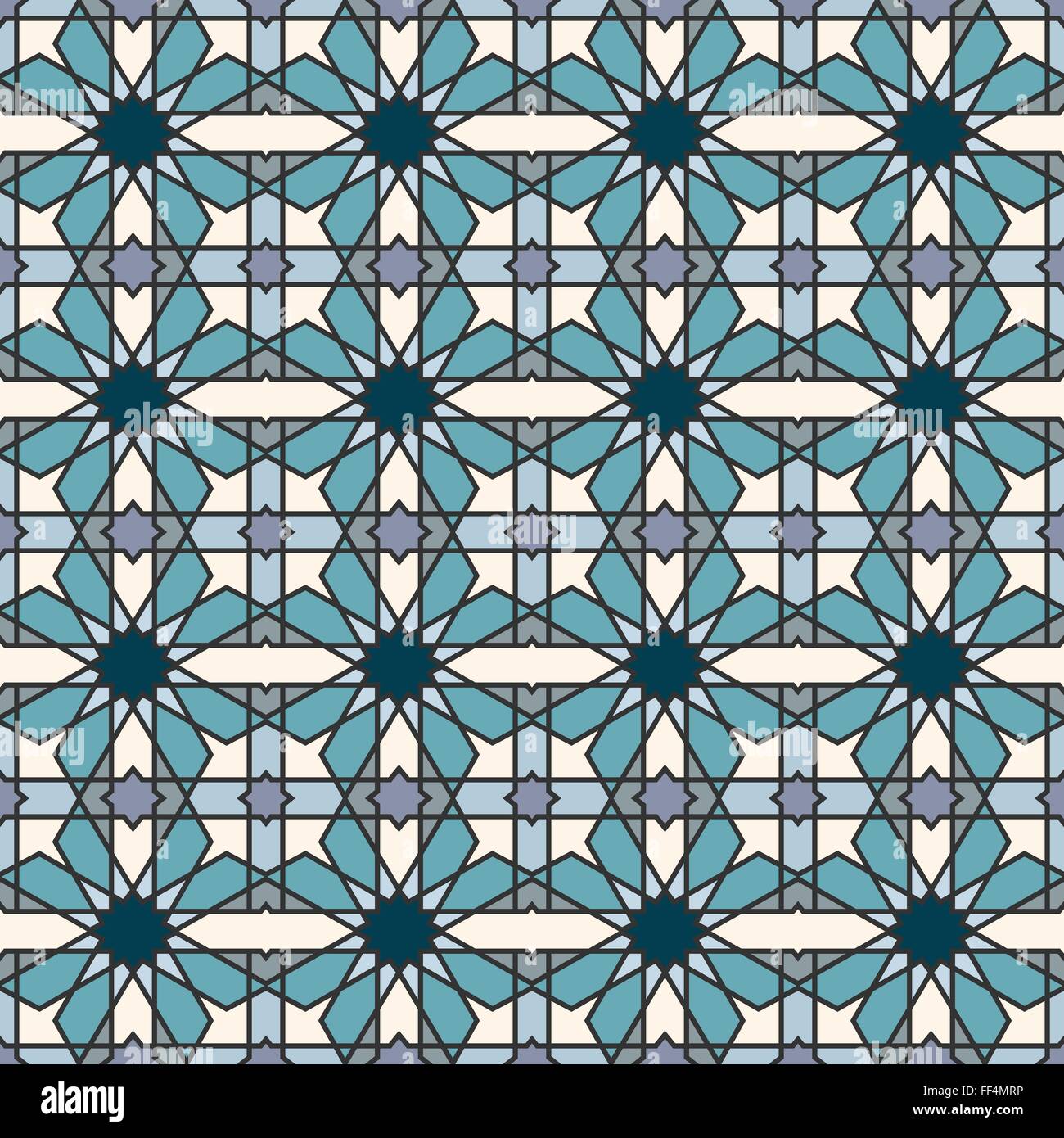 Astratta geometrica perfetta mosaico islamico per la progettazione Illustrazione Vettoriale