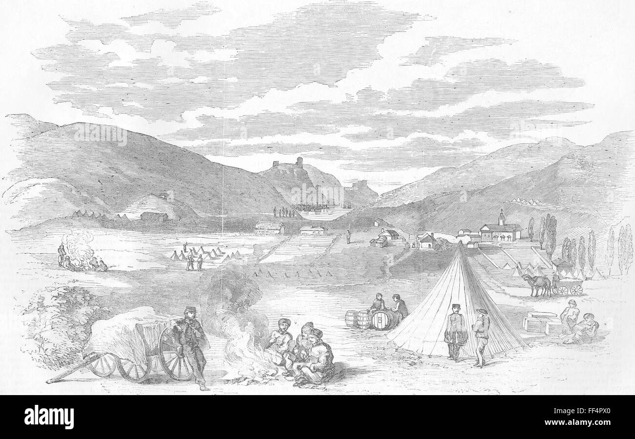 L'UCRAINA Balaklava, la scena della carica di cavalleria 1854. Illustrated London News Foto Stock