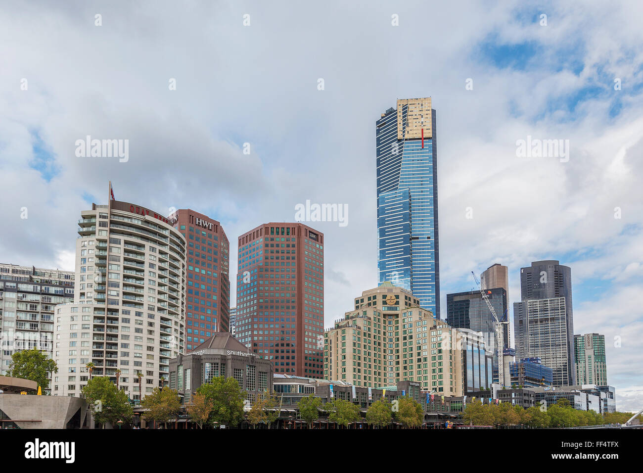 MELBOURNE - Jan 31 2016: l'Eureka Tower e alto edificio edifici per uffici panorama Foto Stock