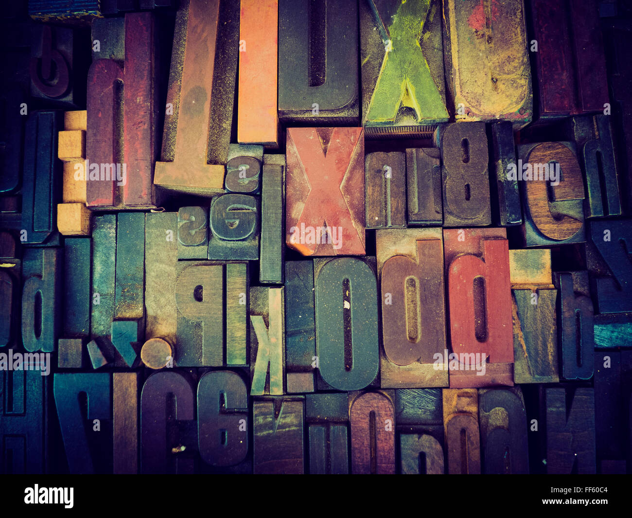 Tipo di legno lettere Foto Stock