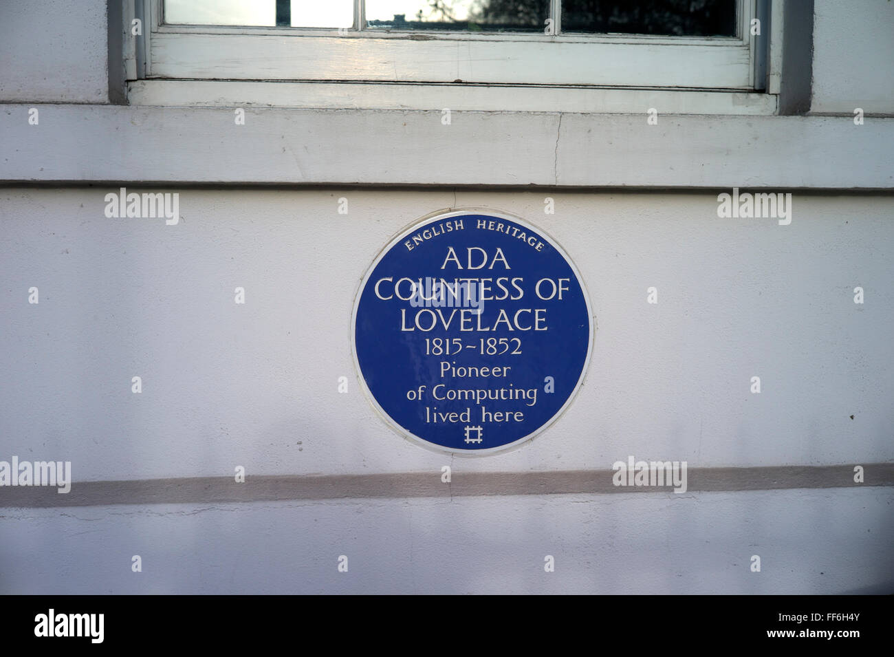 Ada Contessa di Lovelace vissuto qui (12 St James's Square Londra) Foto Stock