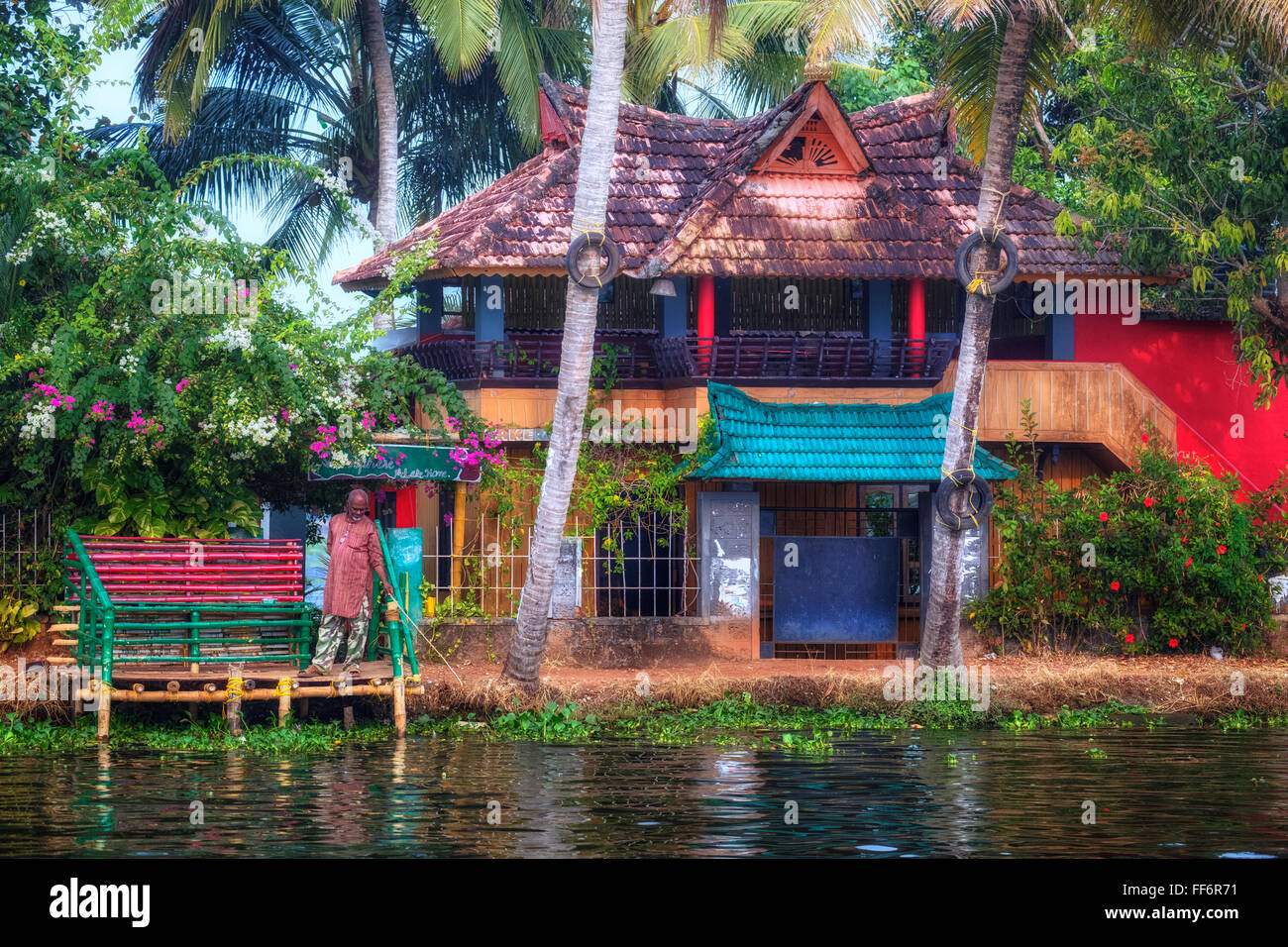Alappuzha, lagune, Kerala, India del Sud, Asia Foto Stock