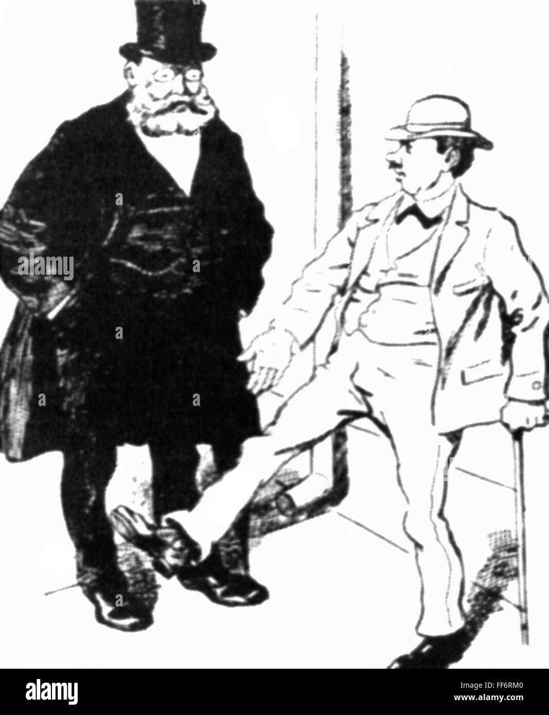 Medicina, caricatura, 'Allerdings' (tuttavia), disegno di Josef Benedikt Engl (1867 - 1907), su: 'Simplicissimus', 11° volume, numero 36, Monaco di Baviera, 3.12.1906, diritti aggiuntivi-clearences-non disponibile Foto Stock