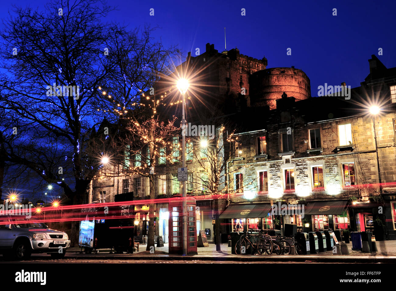 Il Grassmarket nel centro storico di Edimburgo. Foto Stock