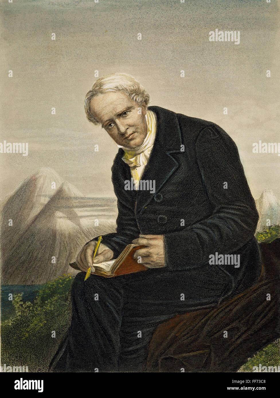 ALEXANDER von Humboldt /n(1769-1859). Naturalista tedesco, viaggiatore e più. Incisione del XIX secolo. Foto Stock