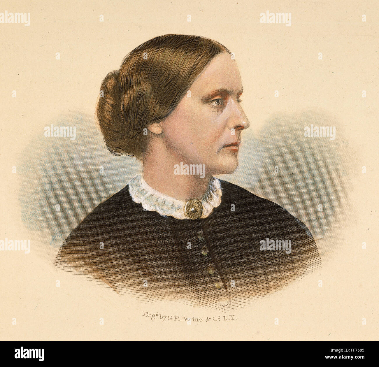 SUSAN B. ANTHONY (1820-1906). /NSteel incisione, xix secolo. Foto Stock
