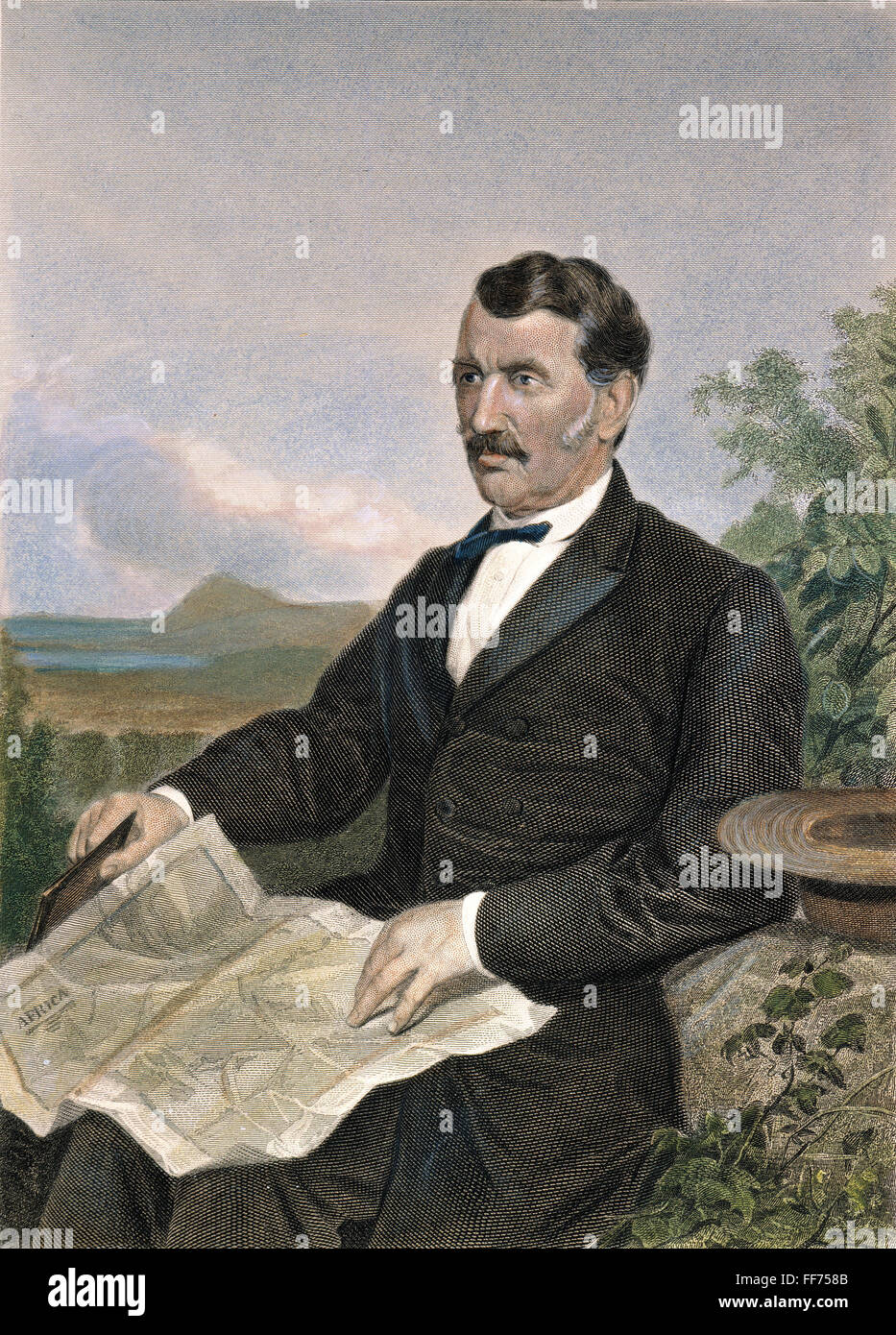DAVID LIVINGSTONE /n(1813-1873). Scottish missionario e di explorer. Incisione in acciaio, 1872. Foto Stock