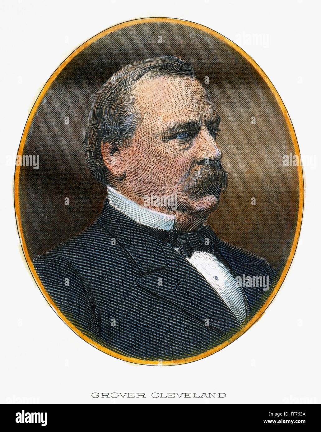 GROVER CLEVELAND (1837-1908). /N22nd e ventiquattresimo Presidente degli Stati Uniti. Incisione in acciaio. Foto Stock