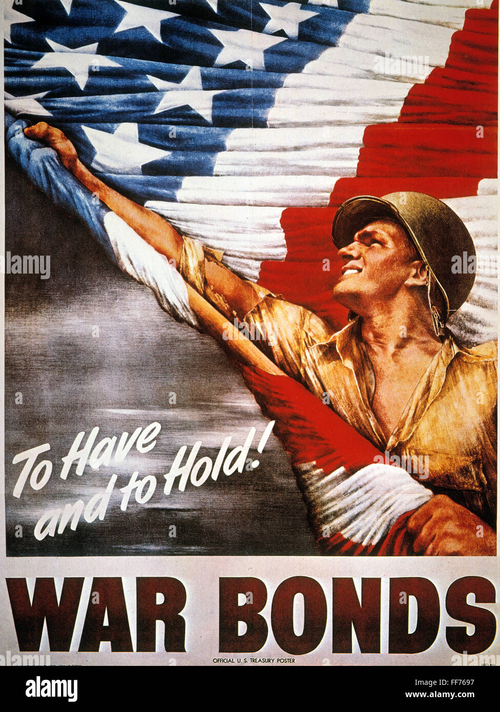 II Guerra Mondiale: BOND POSTER. /N'To avere e di tenere.' americano Guerra Mondiale II Guerra Bond poster, 1944. Foto Stock