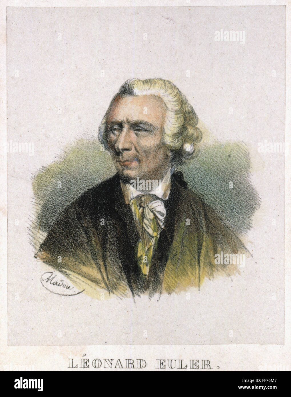 LEONHARD Euler (1707-1783). /NSwiss matematico. Litografia francese, all'inizio del XIX secolo. Foto Stock