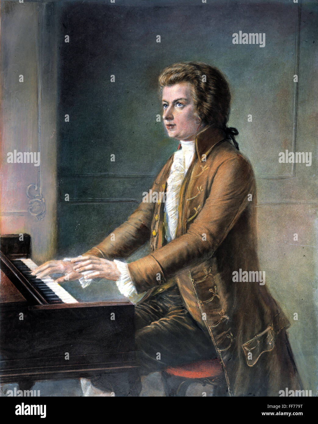 WOLFGANG Amadeus MOZART /n(1756-1791). Il compositore austriaco. Dopo un dipinto di Moritz R÷dig (1844-1918). Foto Stock