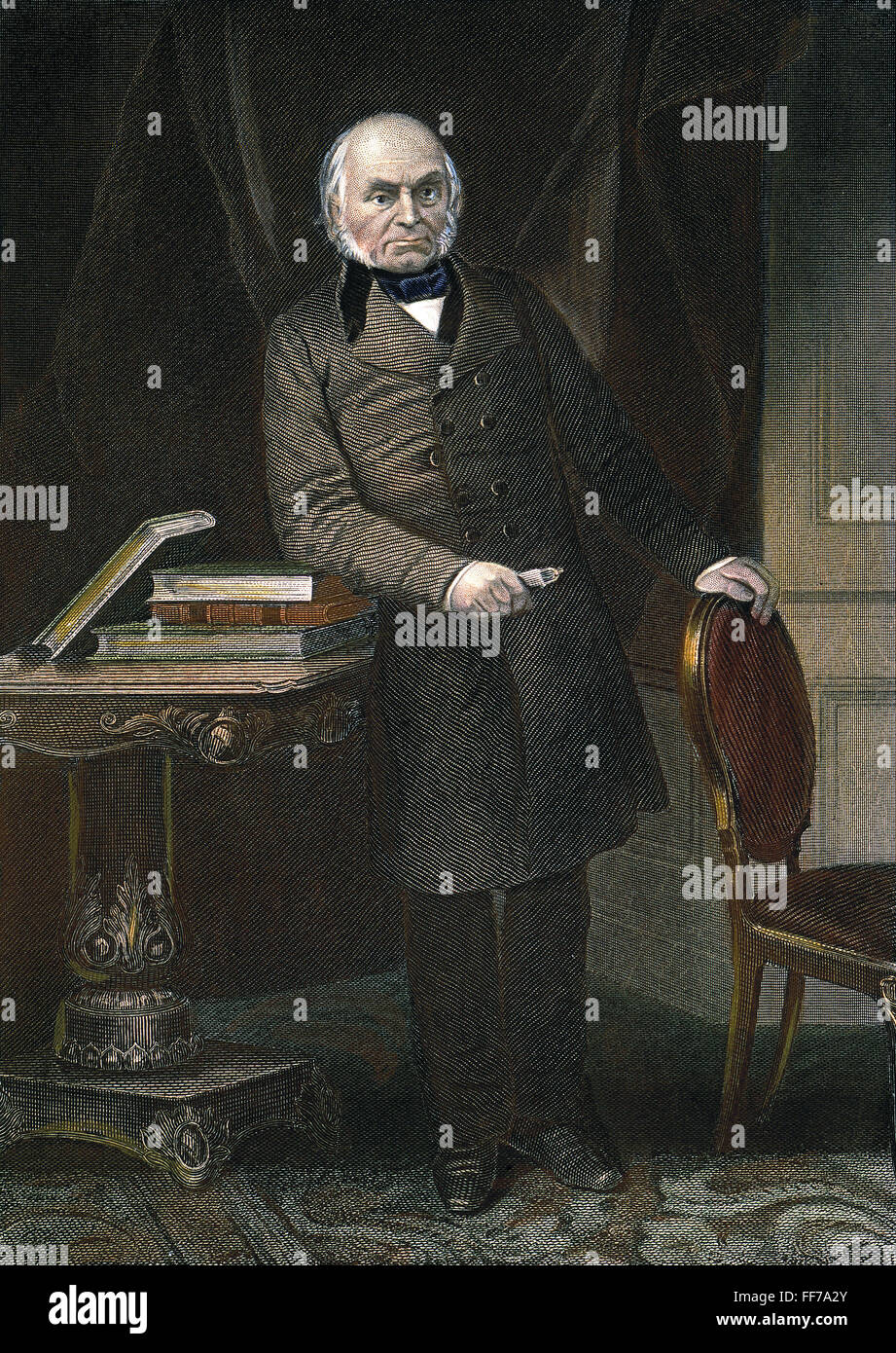 JOHN Quincy Adams /n(1767-1848). 6 Il presidente degli Stati Uniti. Incisione in acciaio, xix secolo. Foto Stock