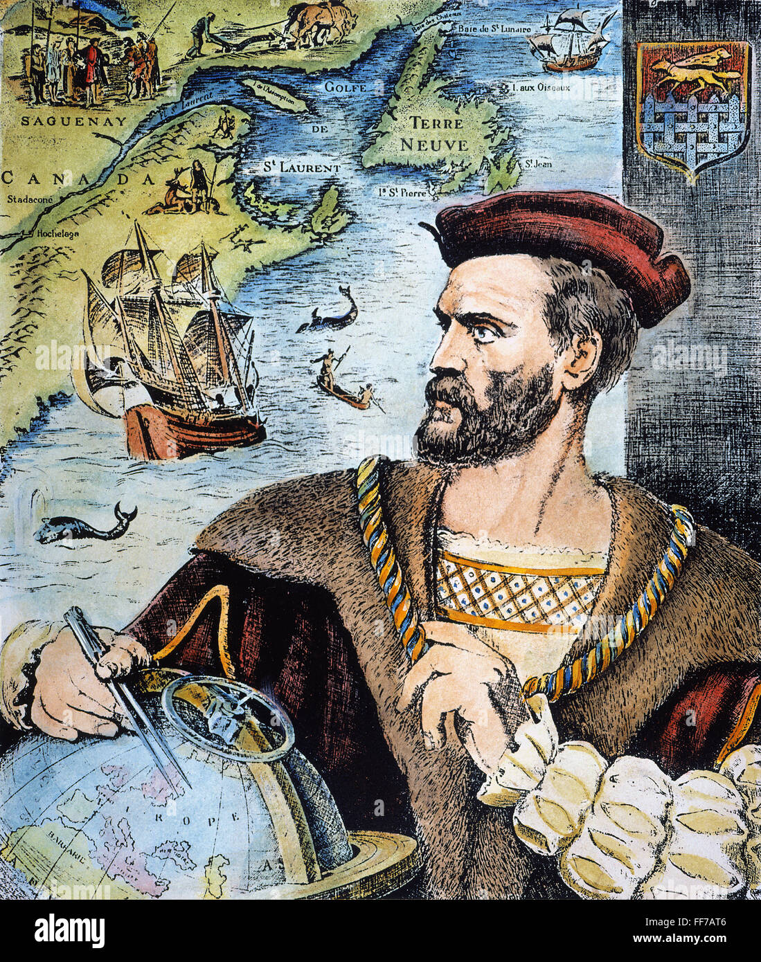 JACQUES CARTIER (1491-1557). /NFrench marinaio e explorer: incisione  francese dopo un dipinto Foto stock - Alamy
