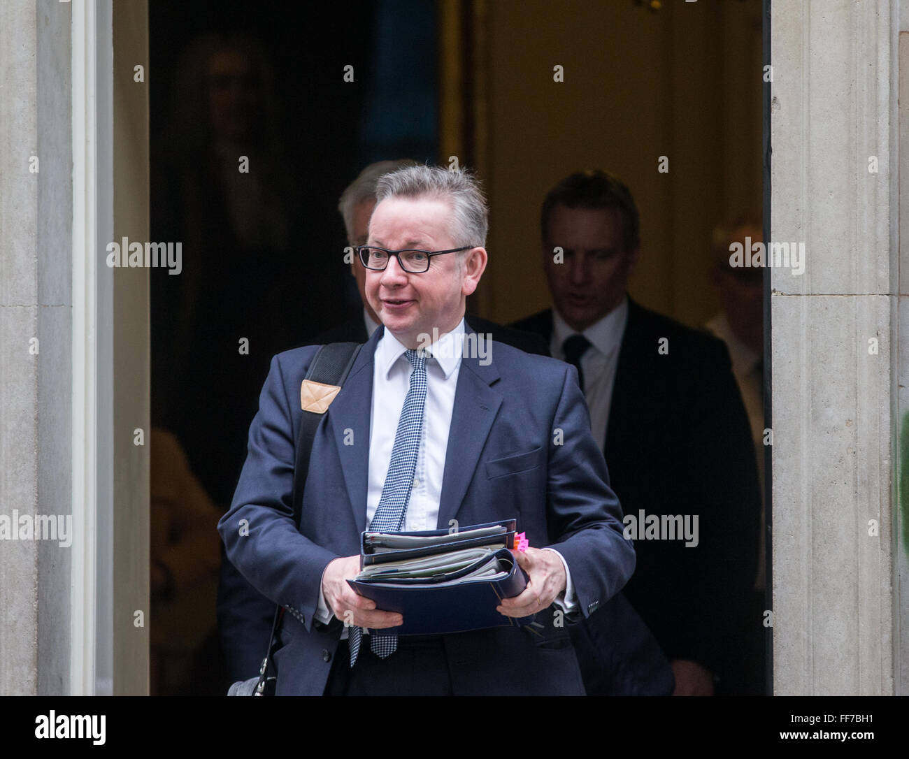Michael Gove,il segretario di Stato per la giustizia,lascia il numero 10 di Downing Street Foto Stock