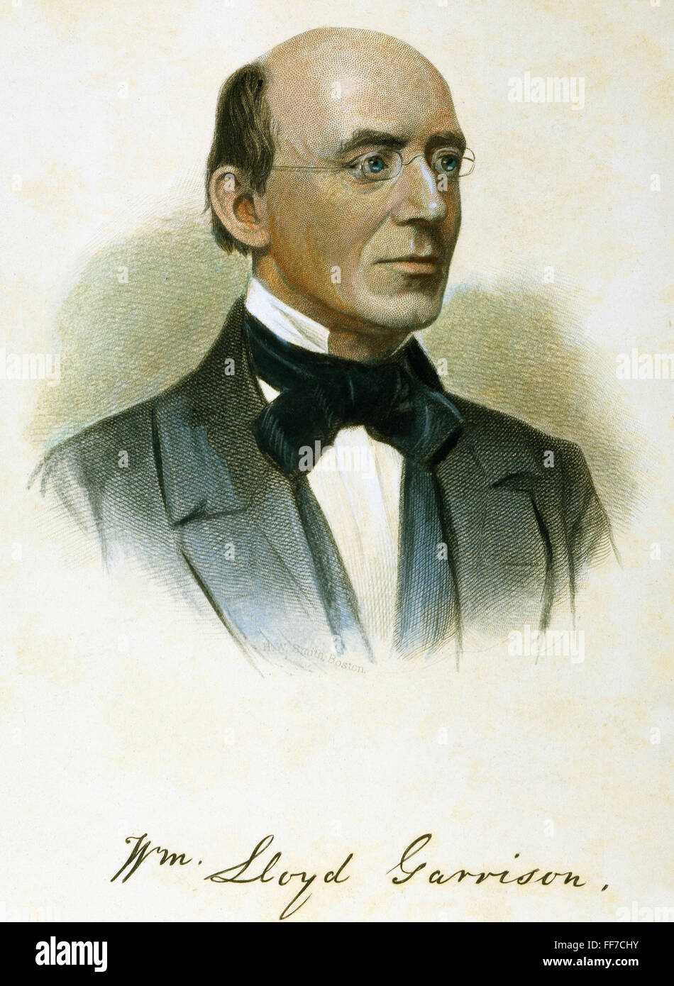 WILLIAM LLOYD GARRISON /n(1805-1879). Abolizionista americano. Incisione del XIX secolo. Foto Stock
