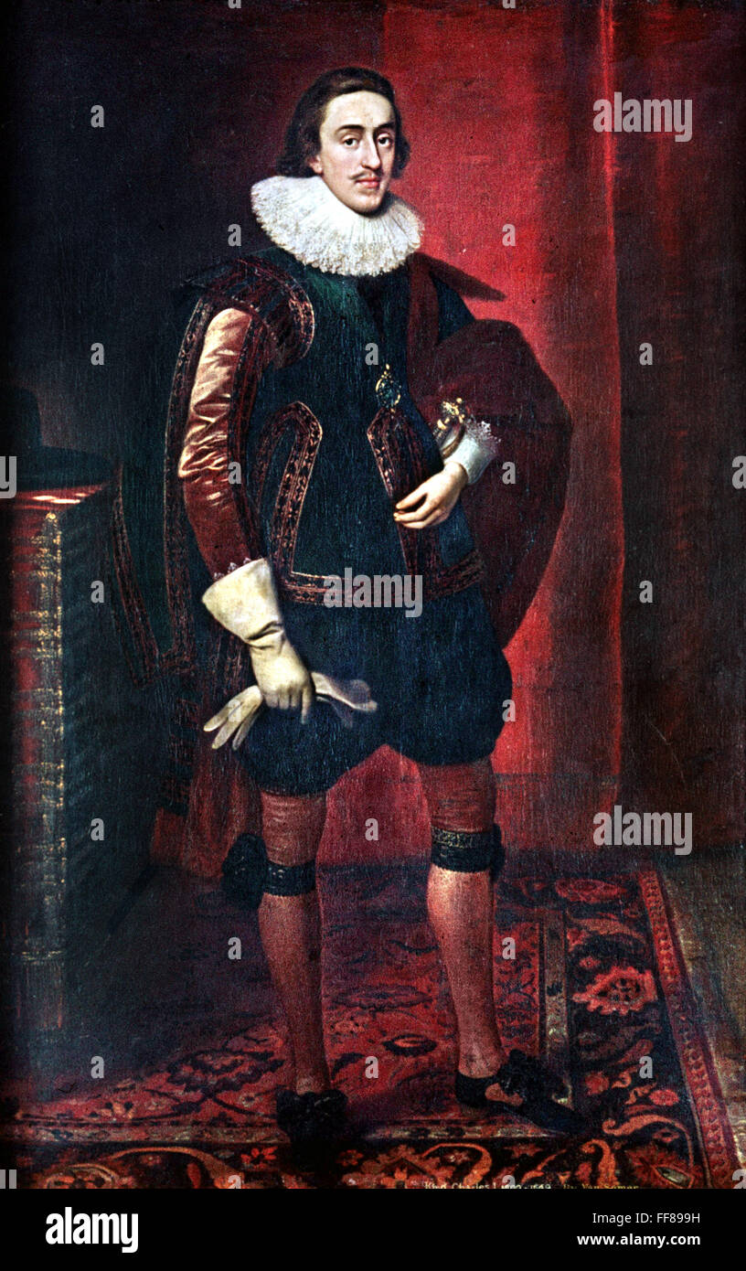 CHARLES I (1600-1649). /NKing di Inghilterra, Scozia e Irlanda, 1625-1649. Olio da Daniel Mytens. Foto Stock