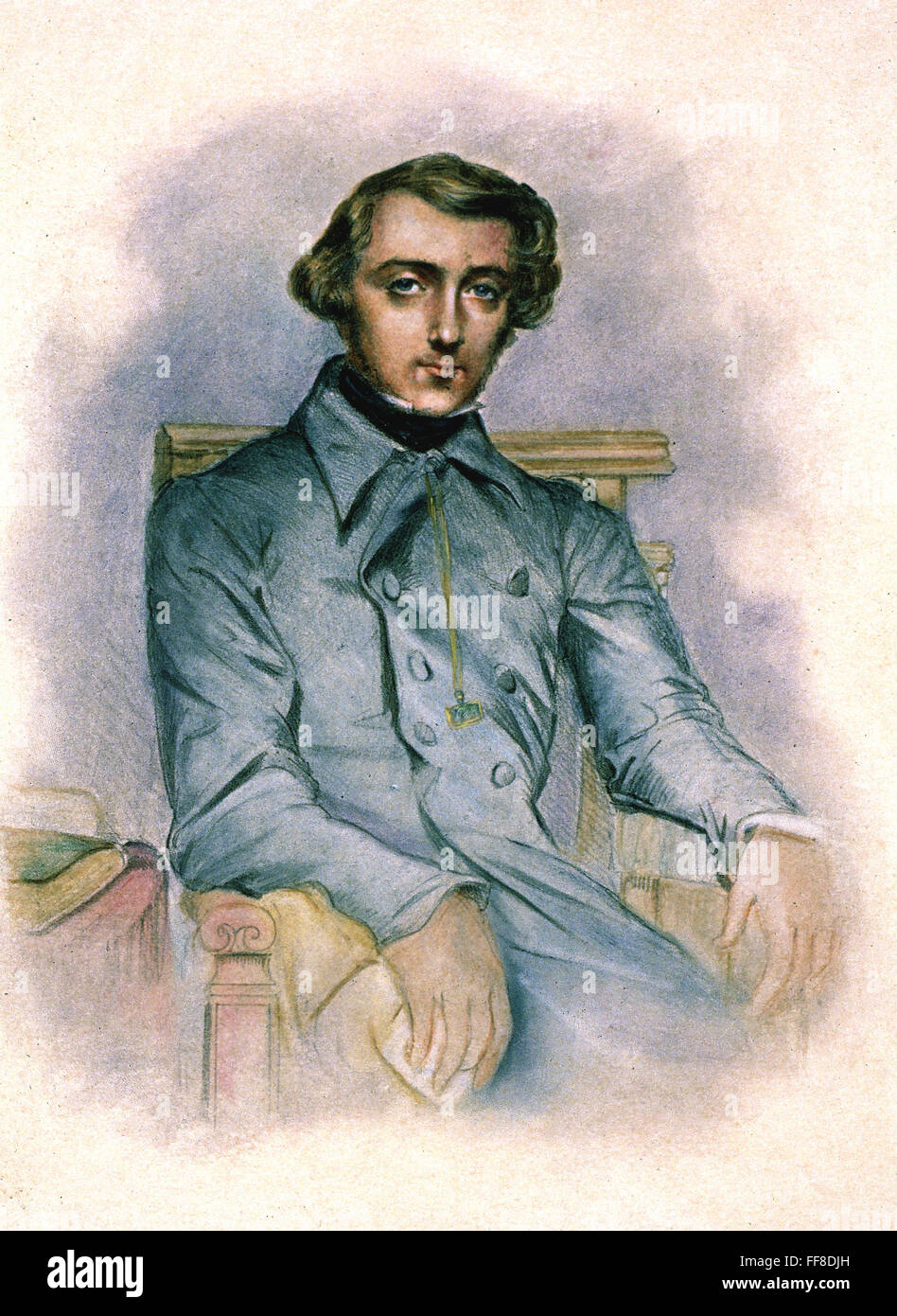 ALEXIS de Tocqueville /n(1805-1859). Storico francese, sociologo, un teorico politico e statista. Litografia, 1848, da Théodore Chasseriau. Foto Stock