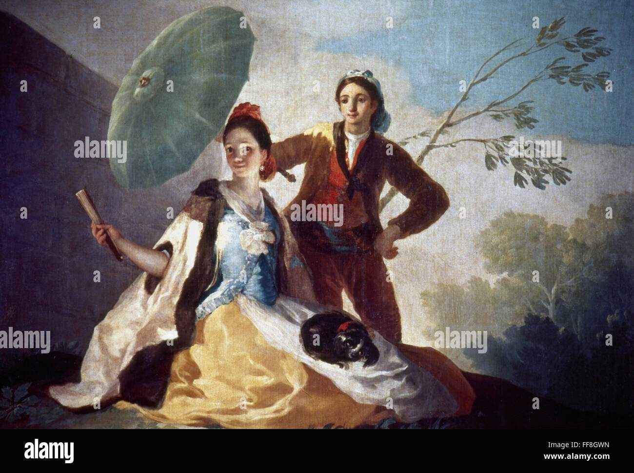 GOYA: PARASOL, 1777. /Nil Parasol da Francisco Goya. Olio su tela, 1777. Foto Stock