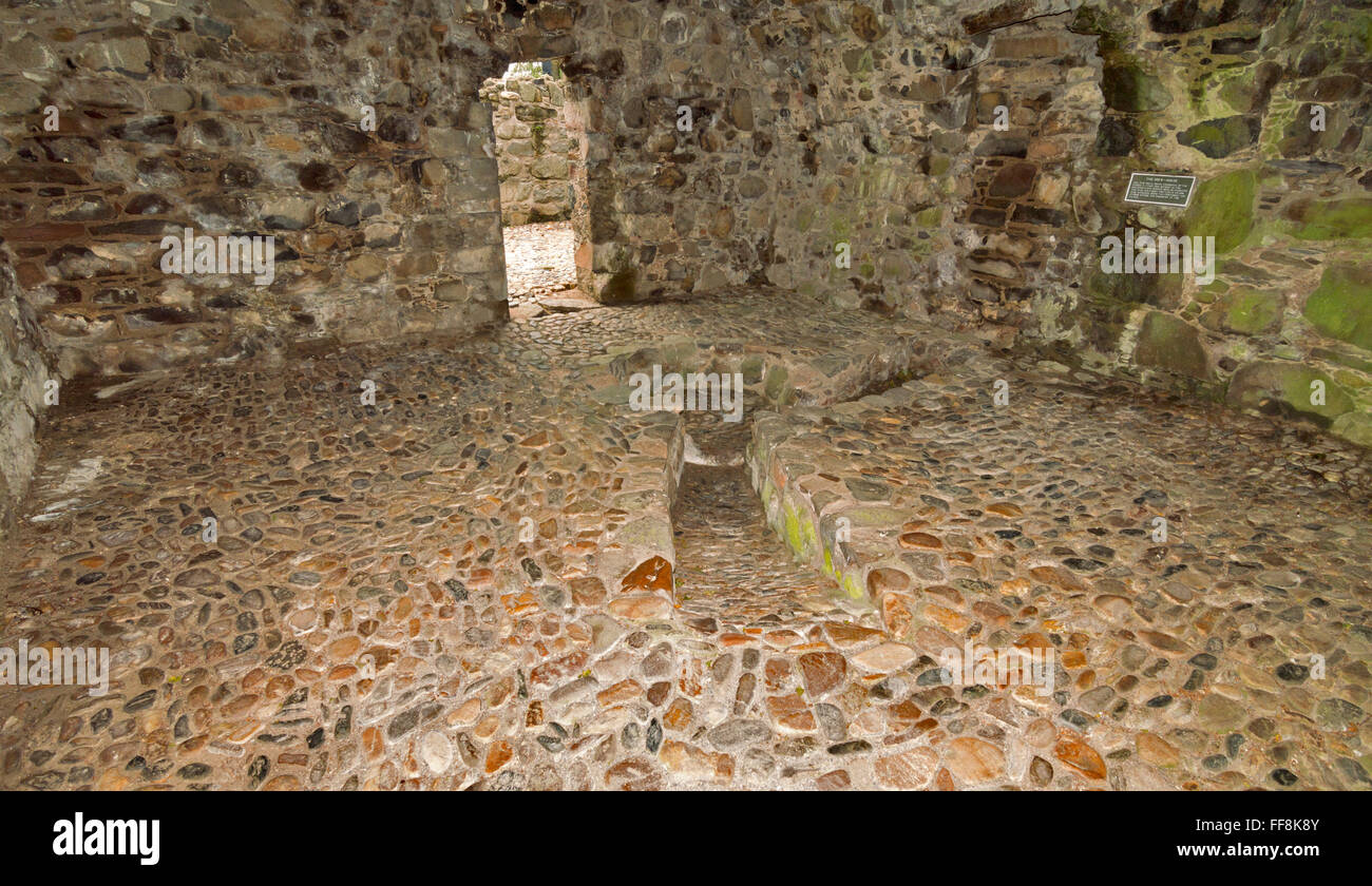 HUNTLY CASTLE ABERDEENSHIRE l interno del BREW HOUSE Foto Stock