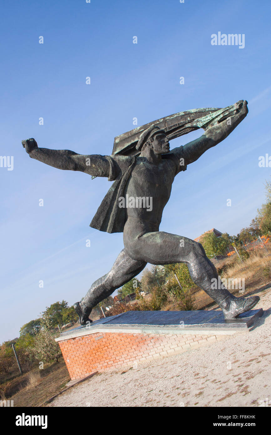 Comunista-ser Repubblica dei Consigli monumento al Memento Park, Budapest, Ungheria Foto Stock