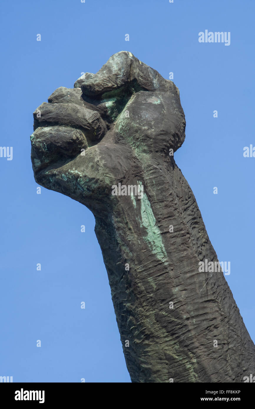 Comunista-ser Repubblica dei Consigli monumento al Memento Park, Budapest, Ungheria Foto Stock