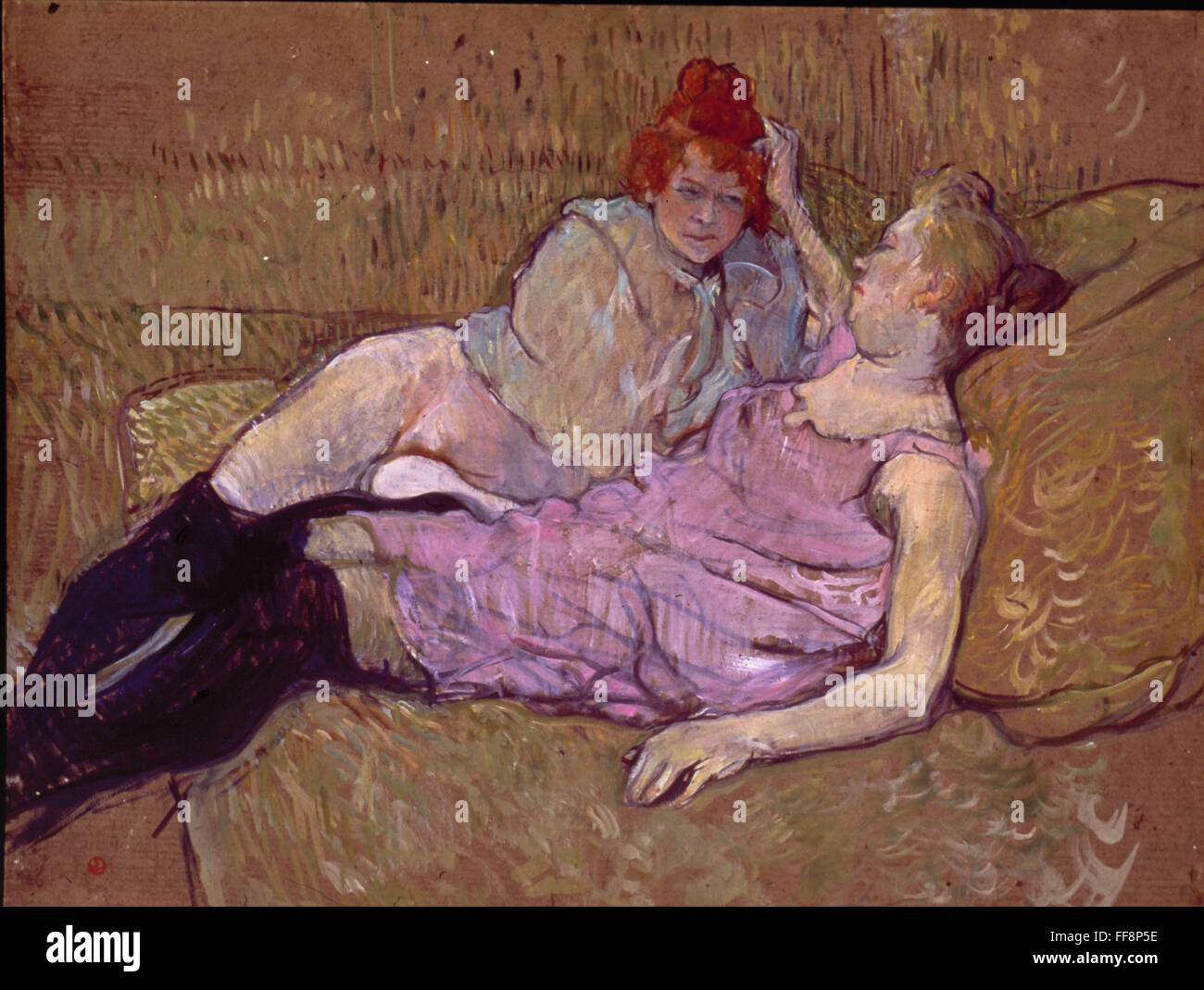 TOULOUSE-LAUTREC: il divano. /Schappe su cartone, 1894-96.. Foto Stock