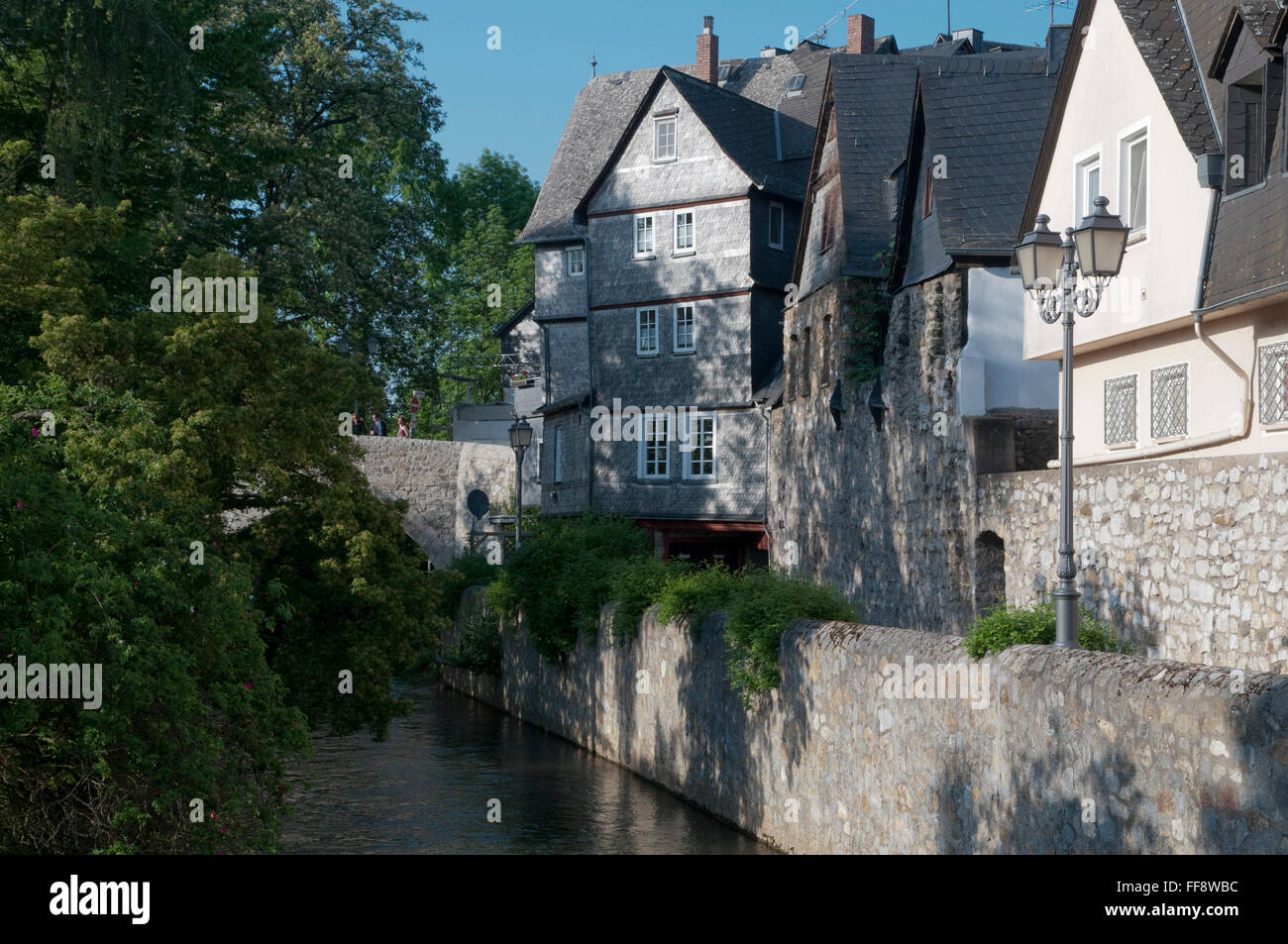 Häuser an der Lahn, Altstadt, Wetzlar, Assia, Deutschland | case sul Fiume Lahn, vecchia di Wetzlar, Hesse, Germania Foto Stock