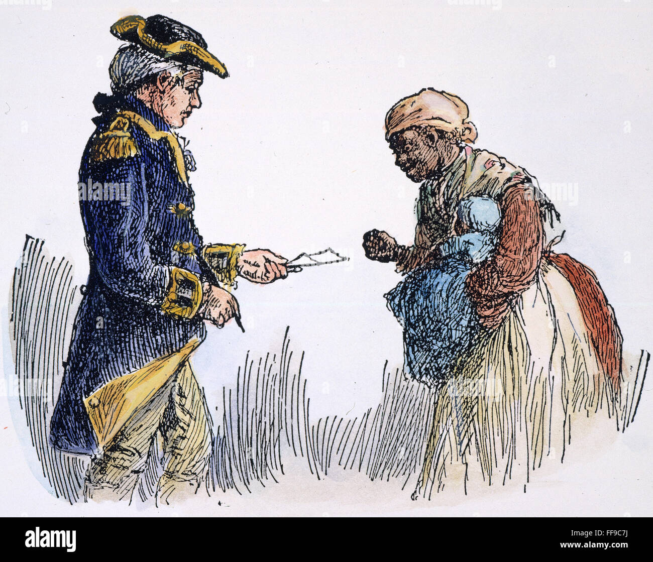 VERMONT: MANUMISSION, 1777. /Nil manumission di Dina Morris, 1777, nel Vermont, la prima schiavo liberato nel nord: incisione su legno, xix secolo. Foto Stock