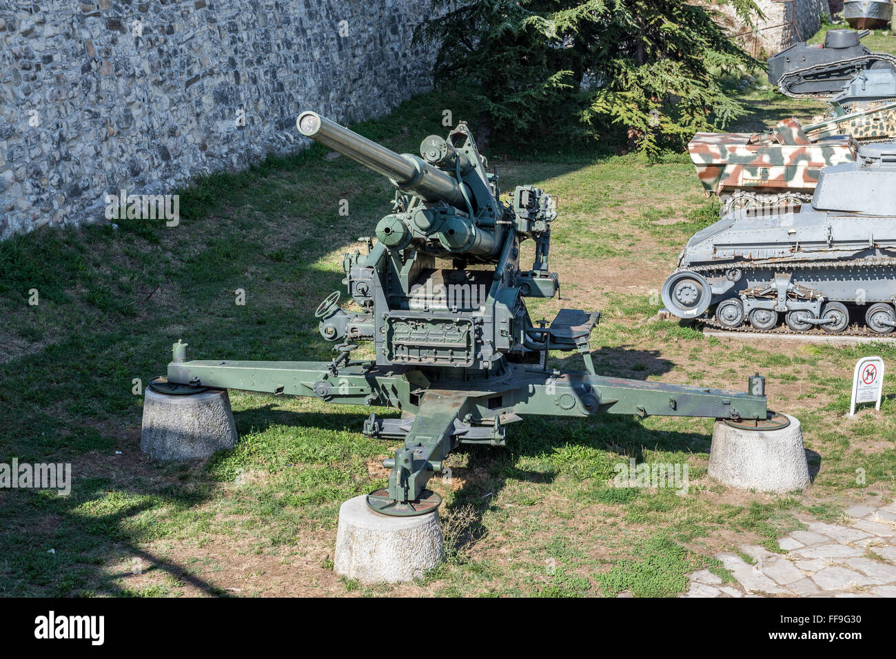 Belgrado museo militare outdoor area espositiva nella Fortezza di Belgrado, Belgrado, Serbia Foto Stock
