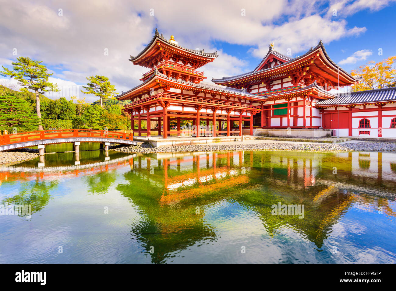 Uji, Kyoto, Giappone a Byodoin di Phoenix hall. Foto Stock