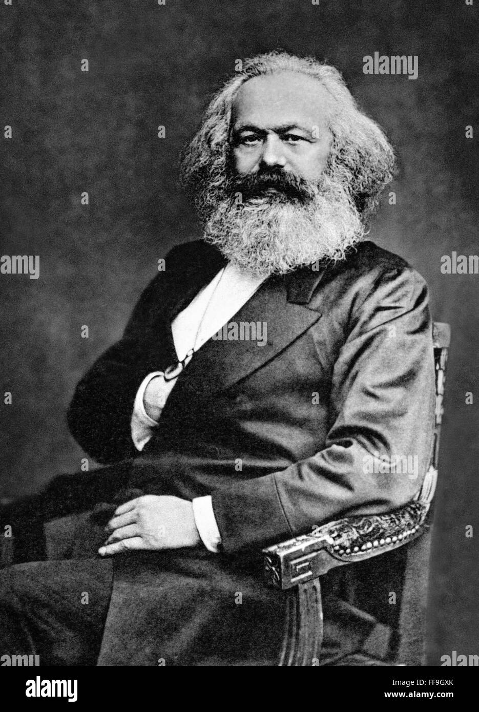 Karl Marx, il tedesco nato il filosofo socialista, economista e scrittore. Foto c.1875 Foto Stock
