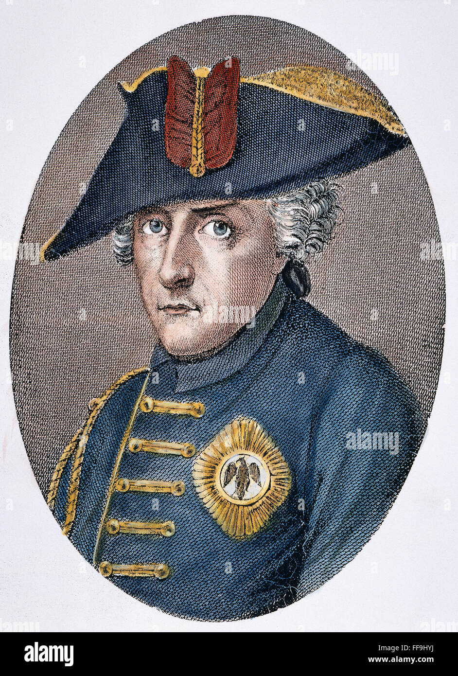 Federico II di Prussia /n(1712-1786). Incisione in acciaio, xix secolo. Foto Stock