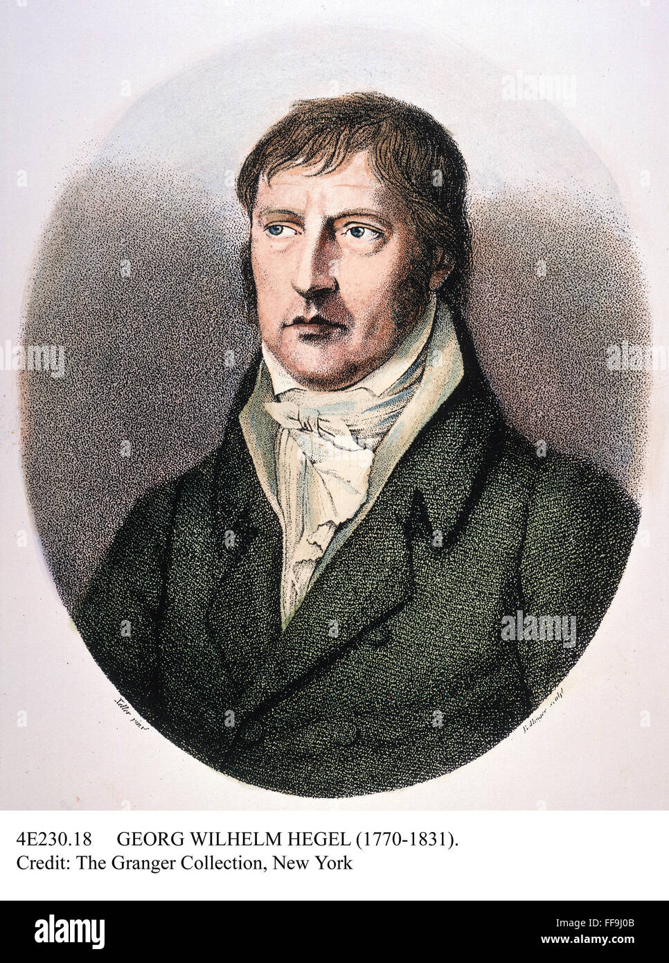 GEORG WILHELM HEGEL /n(1770-1831). Filosofo tedesco. Incisione imbianchini, tedesco del XIX secolo. Foto Stock