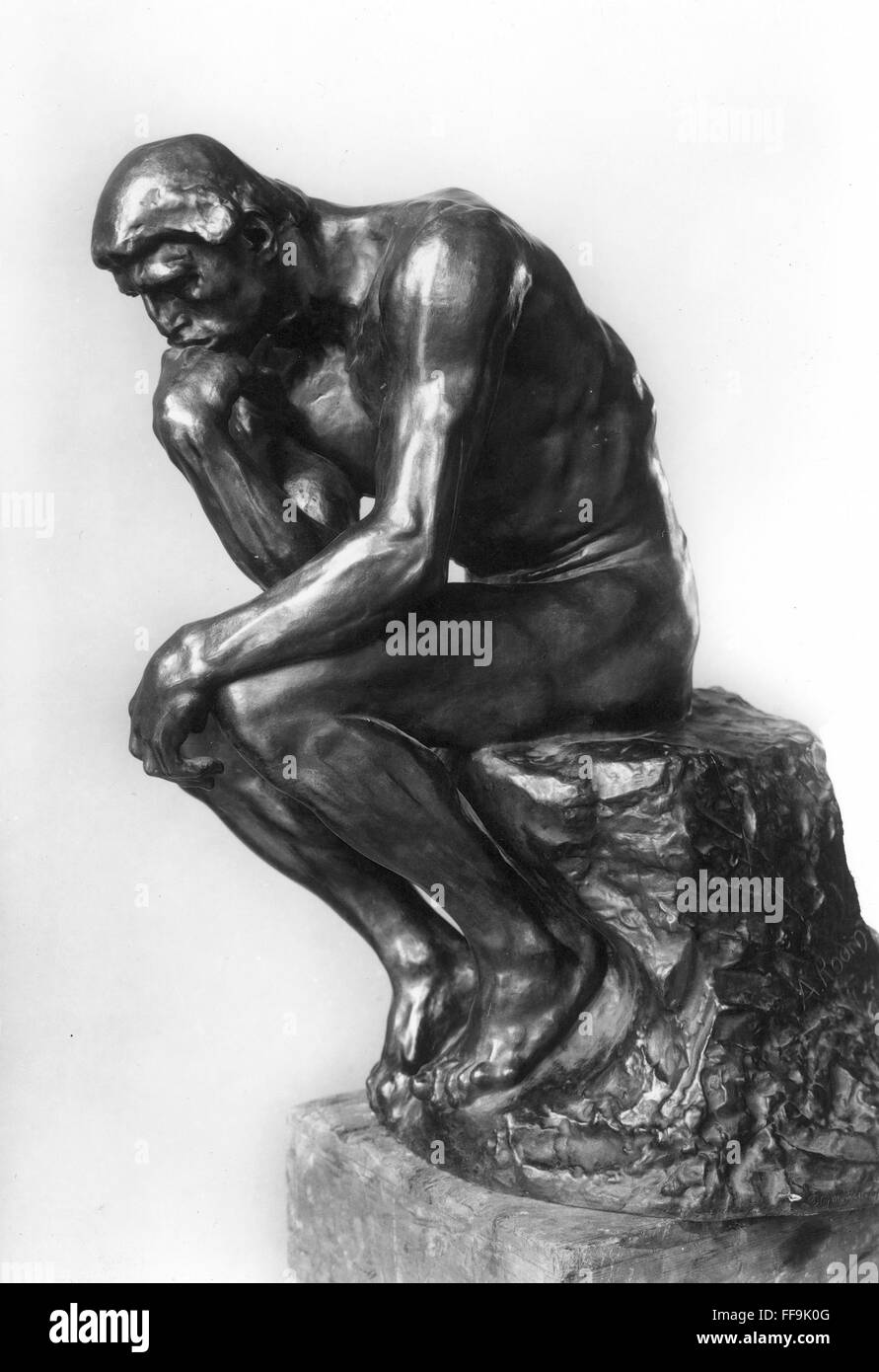 RODIN: LE PENSEUR, 1888. /Nil pensatore. Bronzo, 1888 da Auguste Rodin. Foto Stock