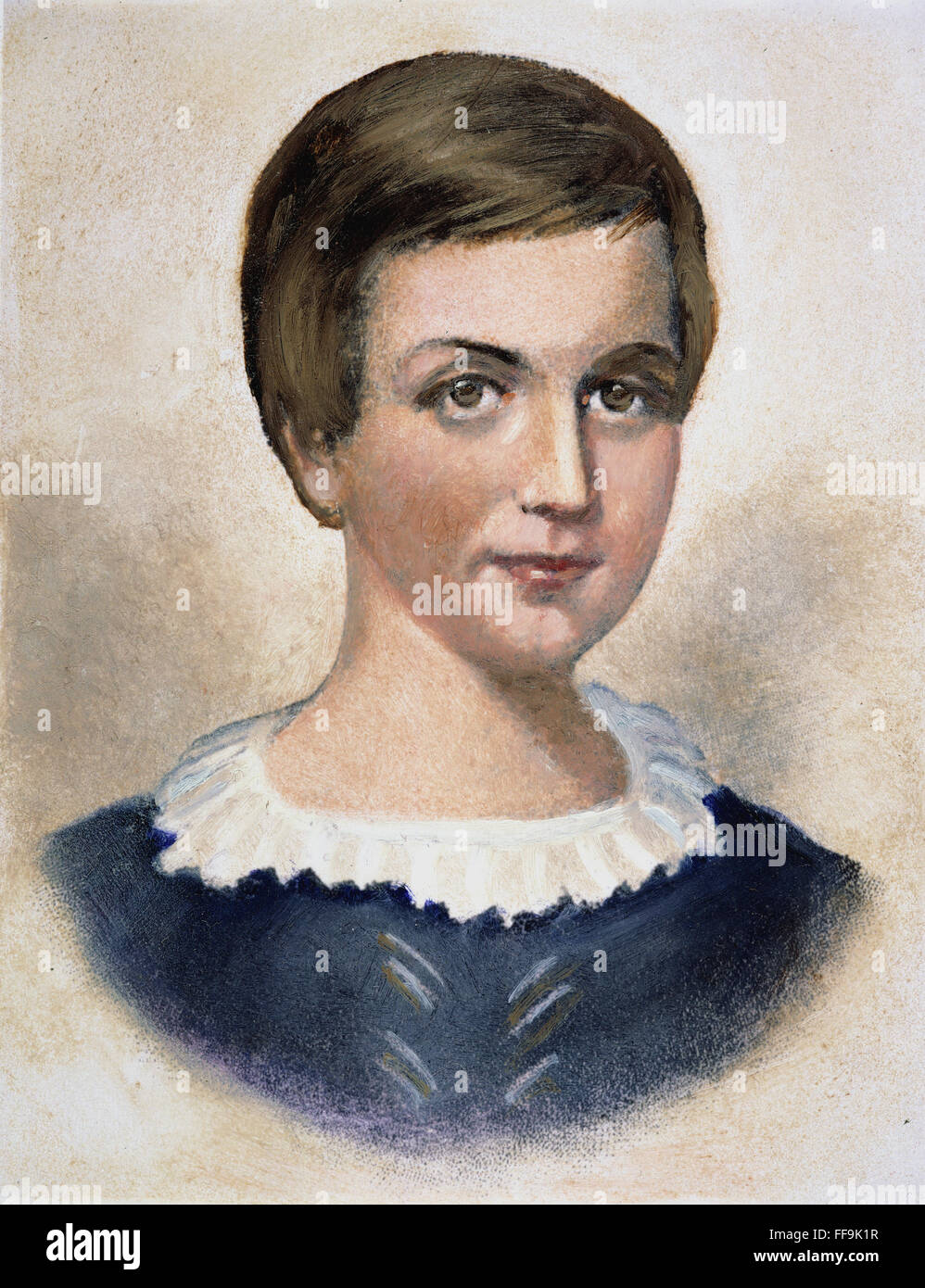 EMILY ELIZABETH DICKINSON /n(1830-1886) come un bambino. Pittura di olio, n.d. Foto Stock
