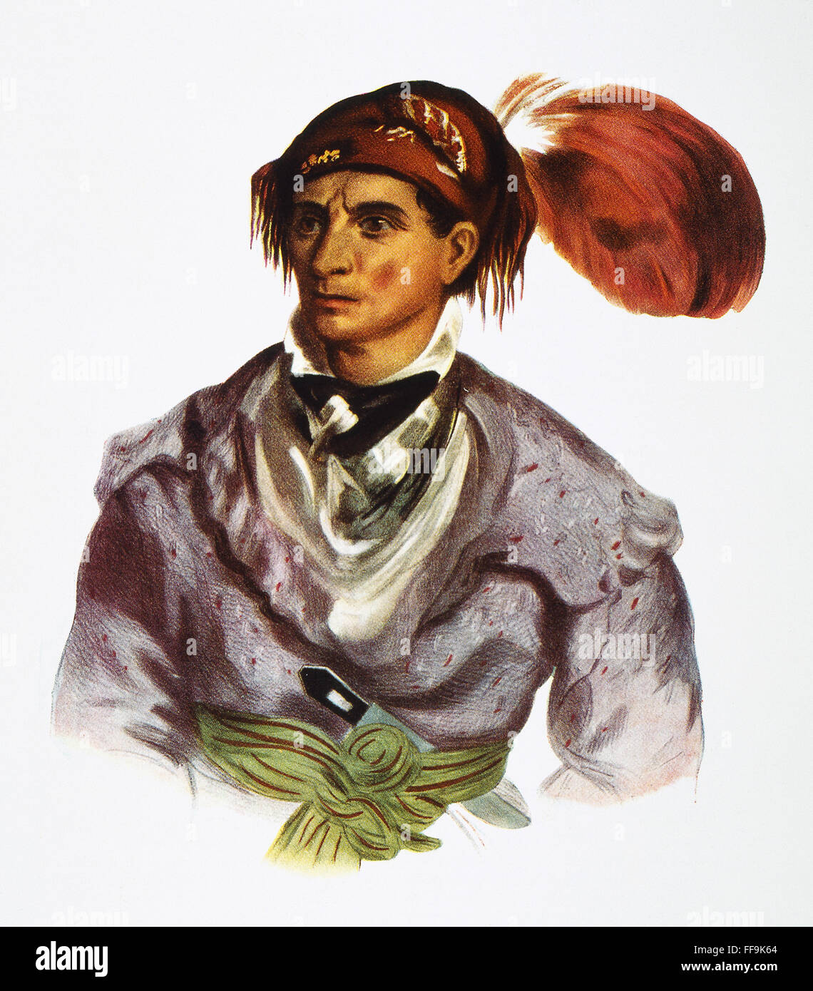 TAHCHEE (b. c1780). /Nanche noto come 'Olandese', Cherokee un capo nativo americano. Litografia, c1836, dopo Charles Bird King. Foto Stock