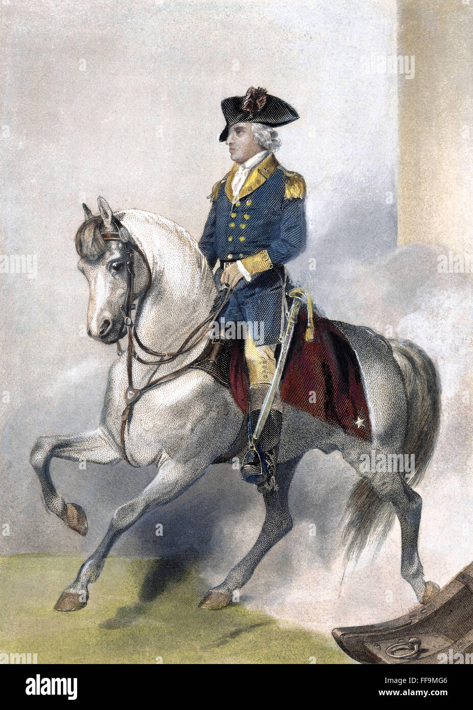 HORATIO GATES (c1728-1806). /NAmerican rivoluzionario officer. Incisione in acciaio, americano, xix secolo. Foto Stock