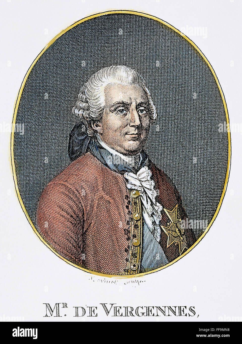 Conte de VERGENNES /n(1717-1787). Charles Gravier, Comte de Vergennes, statista francese e diplomatico. Incisione in acciaio, xix secolo. Foto Stock