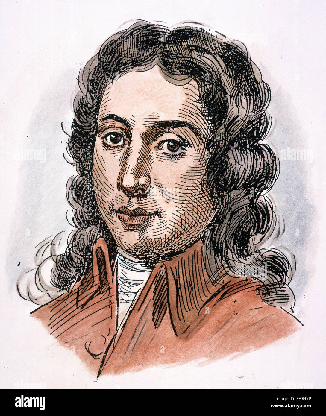 ALESSANDRO SCARLATTI /n(1660-1725). Compositore italiano. Penna e inchiostro disegno, c1900. Foto Stock