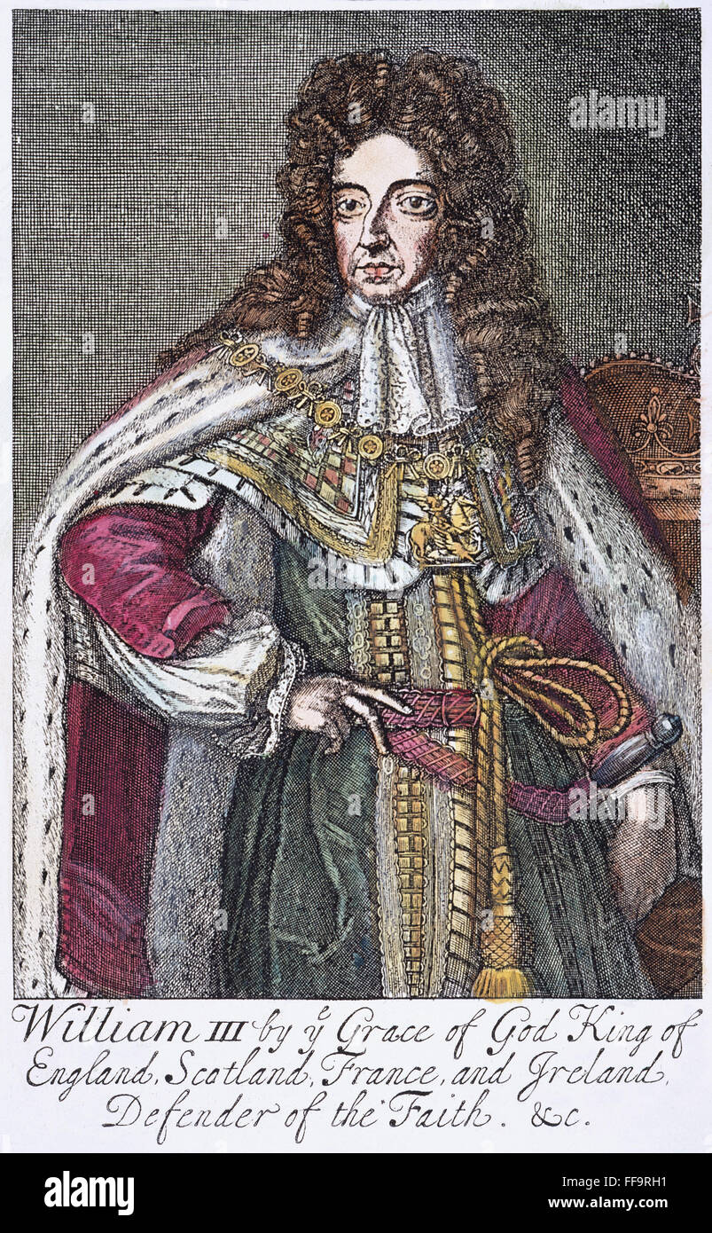Guglielmo III d'Inghilterra. /NWilliam III (1650-1702). Incisione in acciaio, Inglese del XIX secolo. Foto Stock