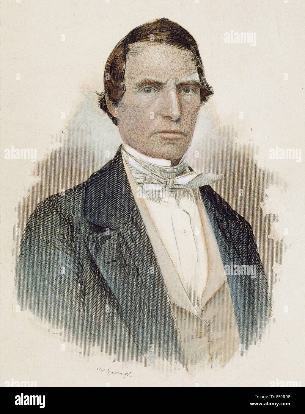 WILLIAM RUFUS DEVANE RE /n(1786-1853). Uomo politico americano. Incisione in acciaio, americano, 1852, da Giuseppe Ourdan. Foto Stock