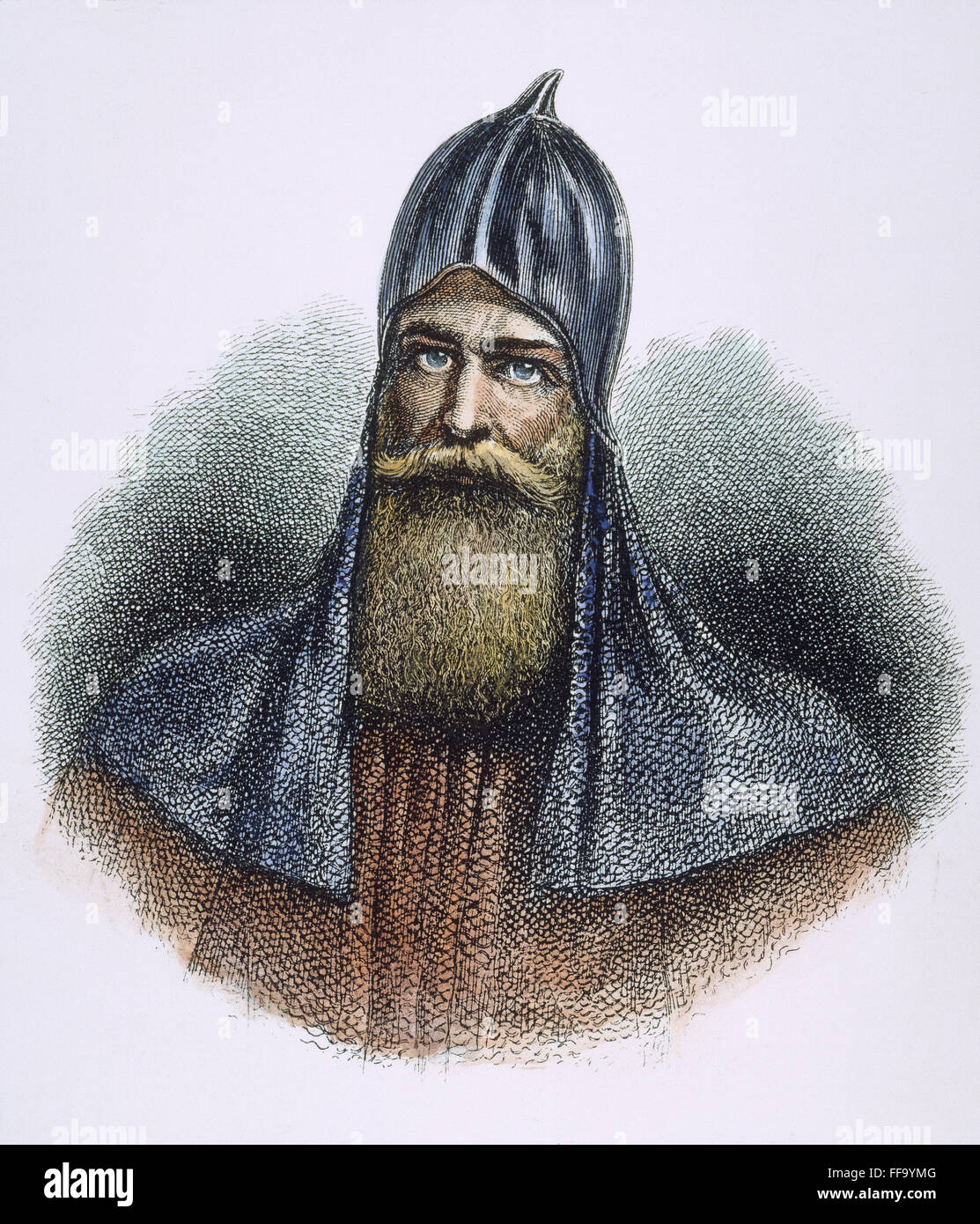RURIK (d. c879). /NVarangian guerriero e fondatore di Kievan Rus. Incisione in acciaio, americano, xix secolo. Foto Stock