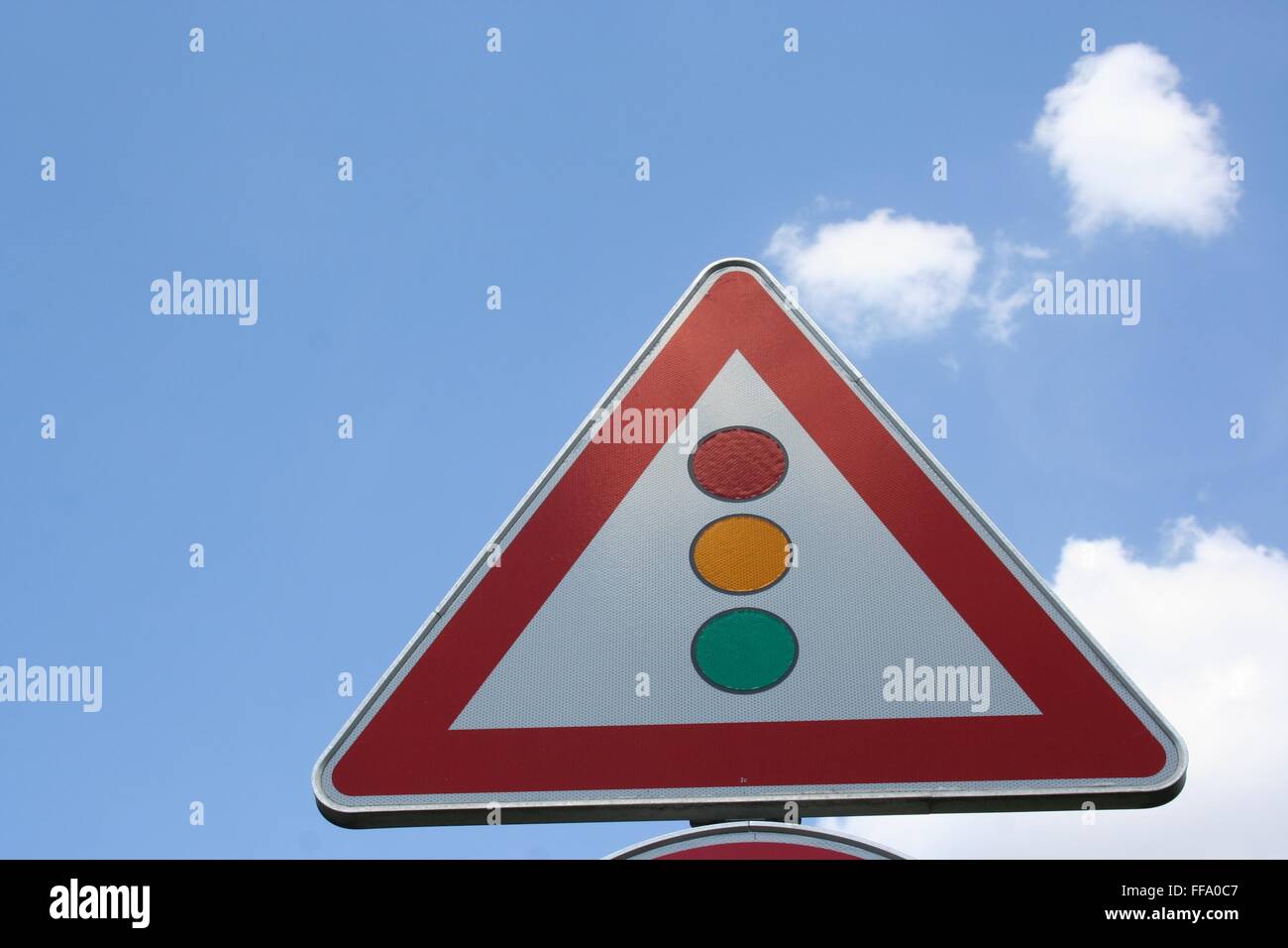 Semaforo cartello stradale, Germania. Foto Stock