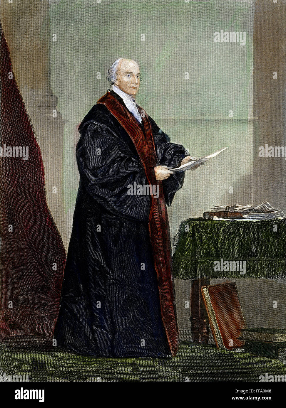 JOHN JAY (1745-1829). /NAmerican giurista e statista. Incisione in acciaio, americano, 1862. Foto Stock