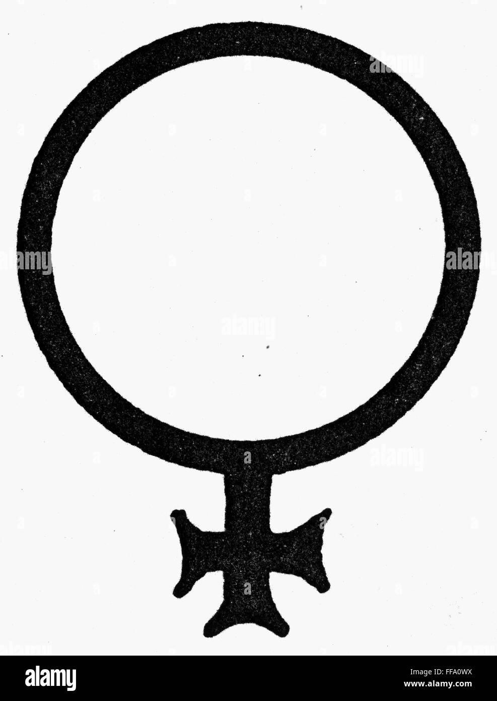 Pianeta Venere. /NAstronomical simbolo per il pianeta Venere; lo specchio  della dea romana dell amore e della bellezza Foto stock - Alamy
